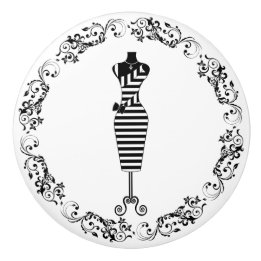 Pomo De Cerámica Maniquí de vestido con torso de costura en blanco