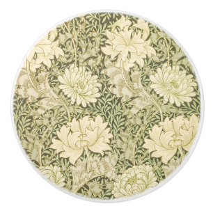 Pomo De Cerámica Manos de gabinete William Morris Chrysanthemum