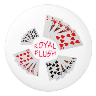 Pomo De Cerámica Manos de Póquer - Flush Real