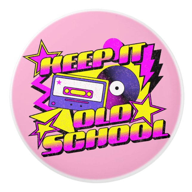 Pomo De Cerámica Mantener la vieja escuela (Anverso)