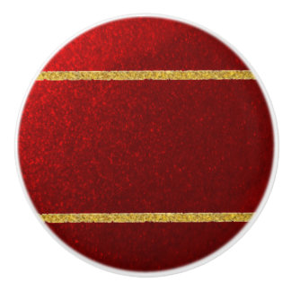 Pomo De Cerámica Manzanas De Caramelo Rojo Oro