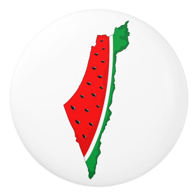 Pomo De Cerámica Mapa de Palestina sandía símbolo de la libertad (Anverso)