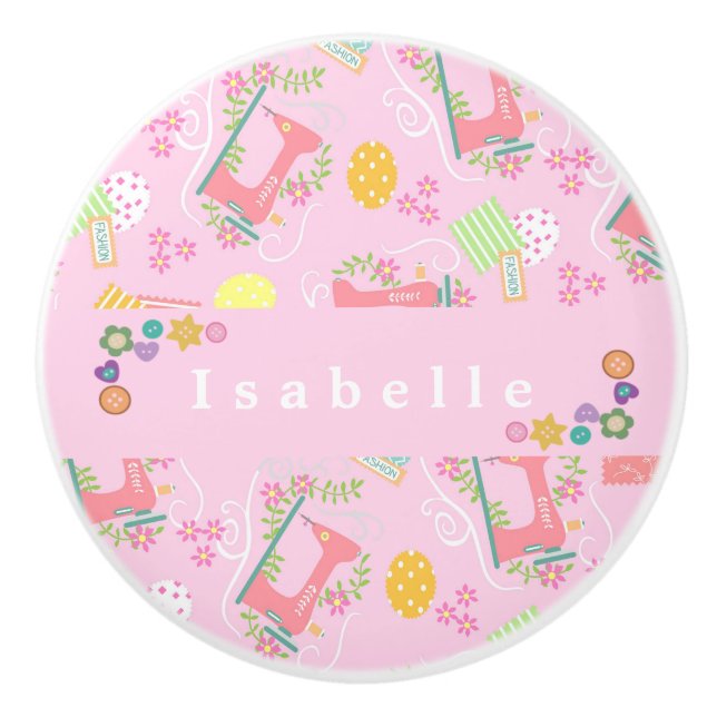 Pomo De Cerámica Máquina de mascar amor rosa (Anverso)