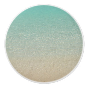 POMO DE CERÁMICA "MAR DEL CARIBE Y ARENA DEL AQUAMARINE CLARO "