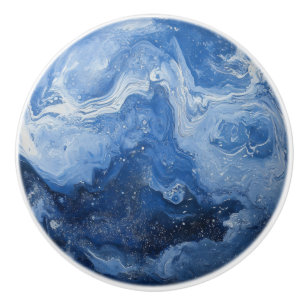 Pomo De Cerámica Marble Deep Blue