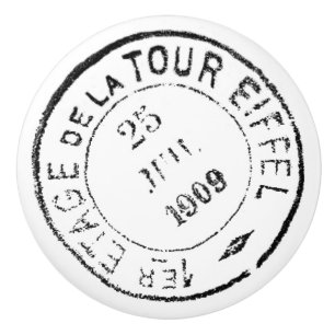 Pomo De Cerámica Marca de la Torre Eiffel de 1909
