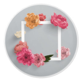 Pomo De Cerámica Marco de flor