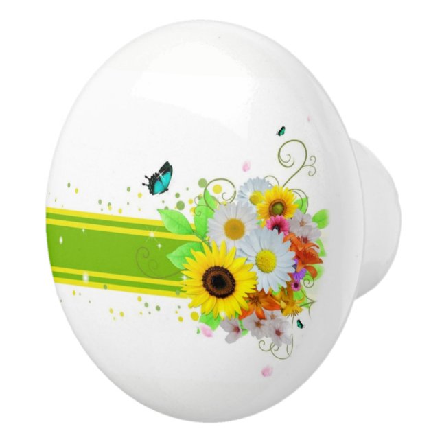 Pomo De Cerámica Margaritas felices (Derecha)