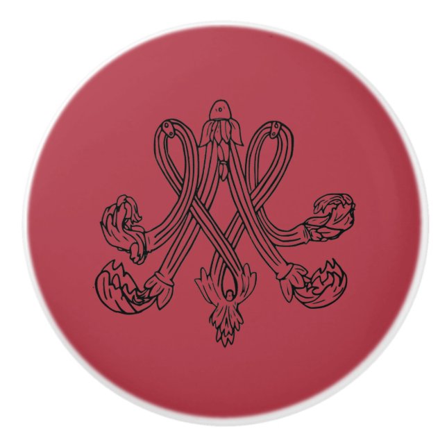 Pomo De Cerámica Marie Antoinette – Monogramm – Monogram initial (Anverso)