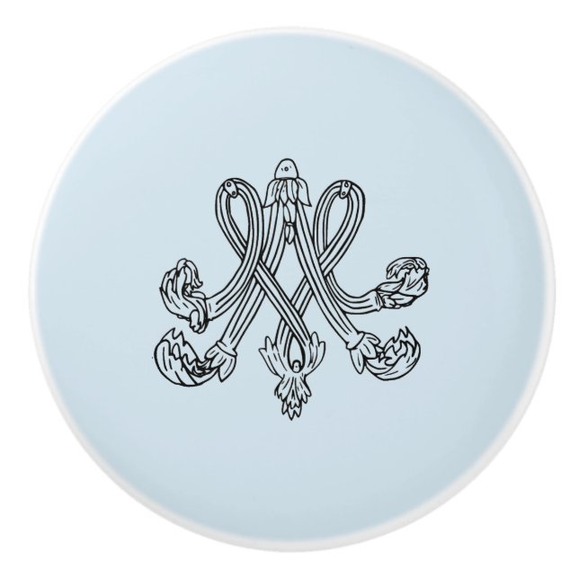 Pomo De Cerámica Marie Antoinette – Monogramm – Monogram initial (Anverso)