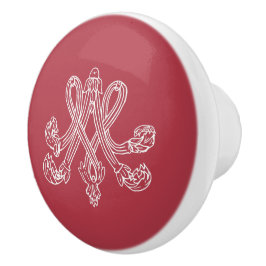 Pomo De Cerámica Marie Antoinette Monogramm Monogram initials pink
