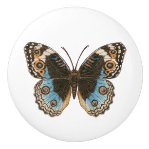 Pomo De Cerámica Mariposa de Blue Pansy