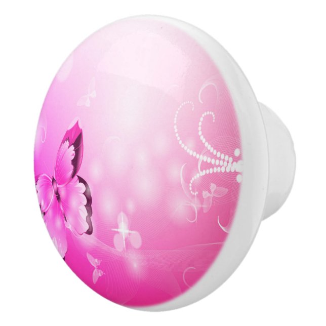 Pomo De Cerámica Mariposa magenta (Derecha)