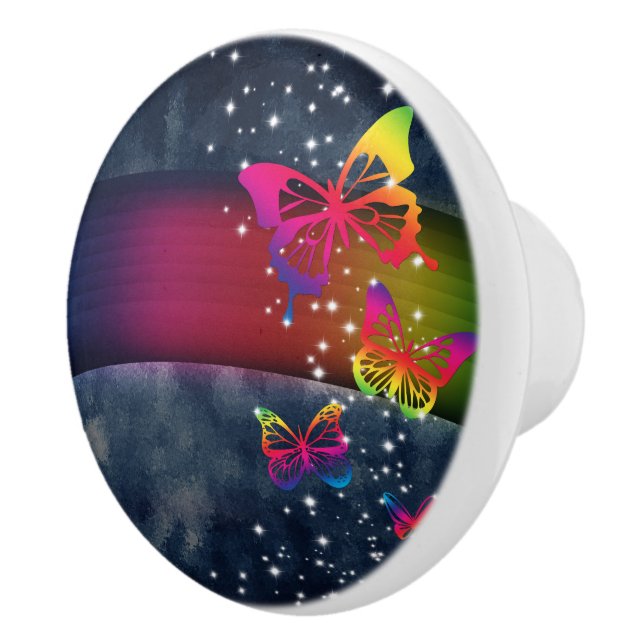 Pomo De Cerámica Mariposas de los arco iris n (Derecha)