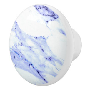 Pomo De Cerámica Mármol azul y blanco