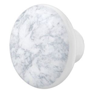 Pomo De Cerámica Mármol blanco