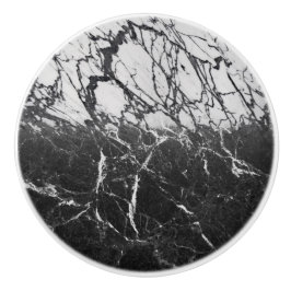 Pomo De Cerámica Mármol Blanco y Negro Moderno Glamour Tendencia