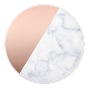 Pomo De Cerámica Mármol color de rosa geométrico moderno elegante