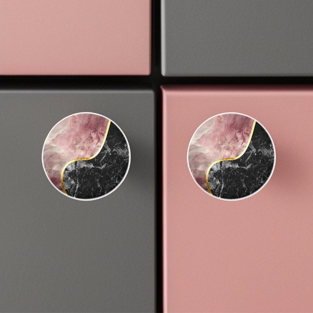 Pomo De Cerámica Mármol rosa y negro (Subido por el creador)