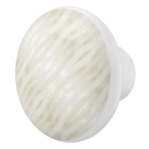 Pomo De Cerámica Marmoleado noble beige claro y blanco