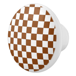 Pomo De Cerámica Marrón y blanco controlados