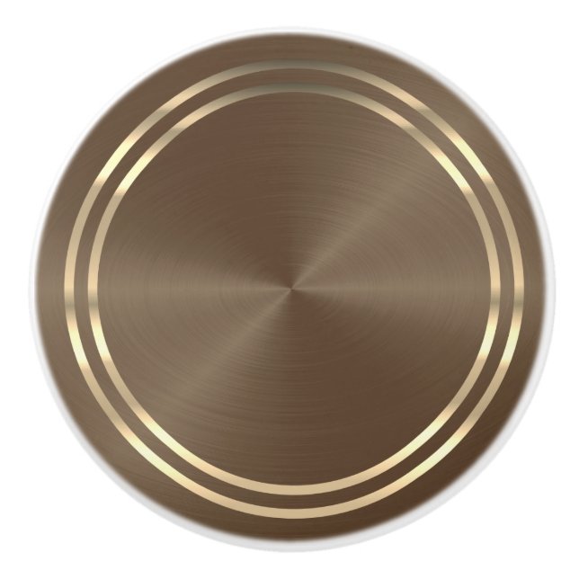 Pomo De Cerámica Marrón y oro (Anverso)