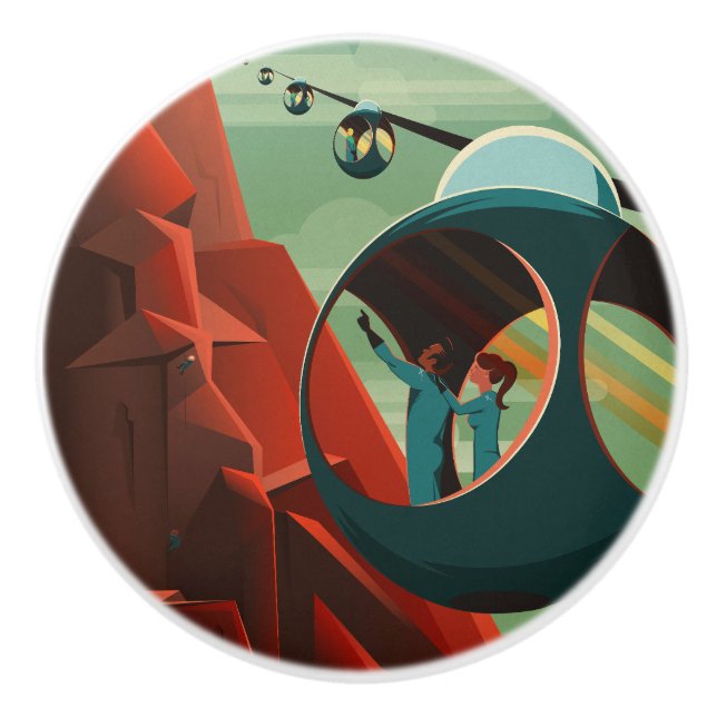 Pomo De Cerámica Marte Olympus Mons Sistema Solar Volcán Más Alto (Anverso)