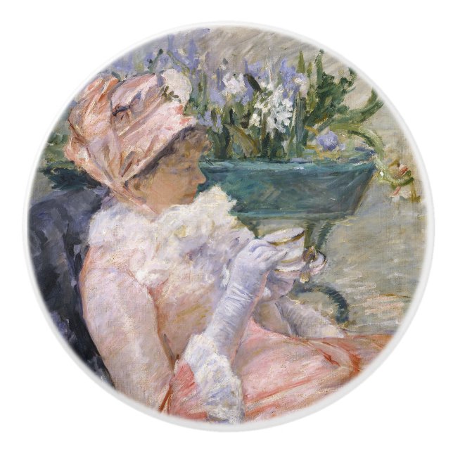 Pomo De Cerámica Mary Cassatt - La Copa del Té (Anverso)
