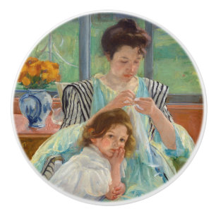 Pomo De Cerámica Mary Cassatt - Madre joven masticando