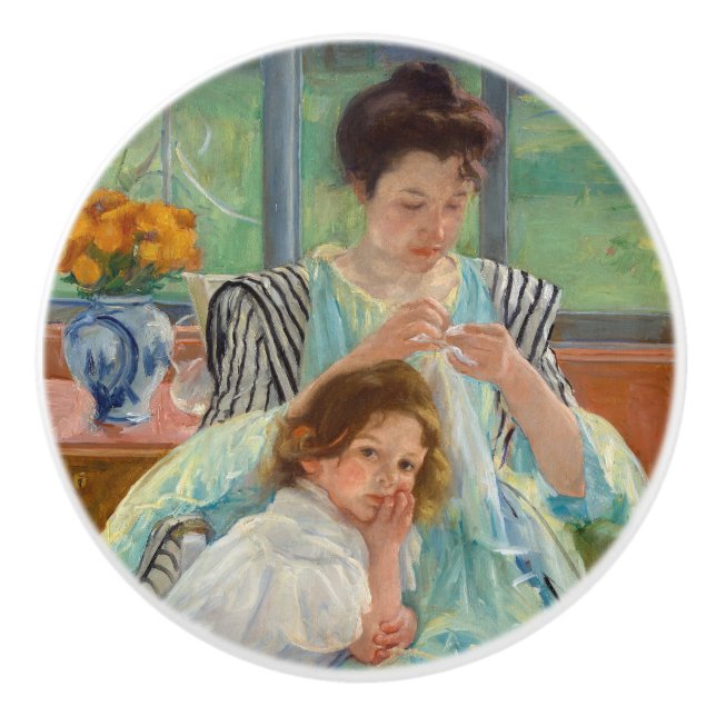 Pomo De Cerámica Mary Cassatt - Madre joven masticando (Anverso)