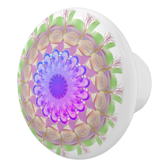 Pomo De Cerámica Masa cerámica floral multicolor bohemio (Derecha)
