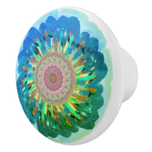 Pomo De Cerámica Masa cerámica floral multicolor bohemio