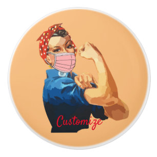 Pomo De Cerámica Máscara de empoderamiento femenino Thunder_Cove
