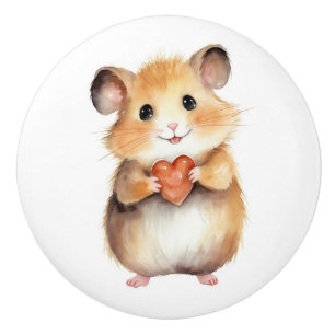 Pomo De Cerámica Mascota hámster niños