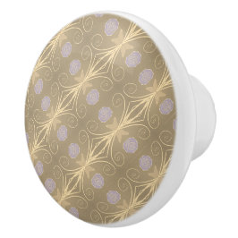 Pomo De Cerámica Mauve Cream Y Beige