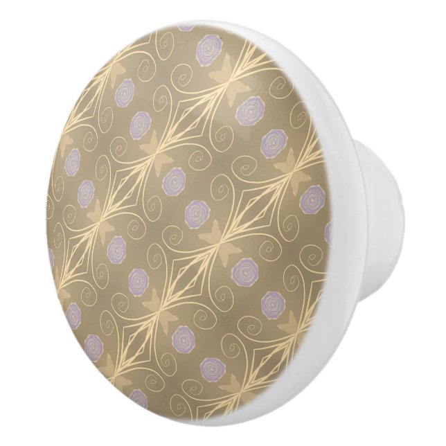 Pomo De Cerámica Mauve Cream Y Beige (Derecha)