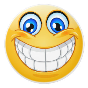 Pomo De Cerámica Mazo de cajón de la cara feliz de sonrisa grande -