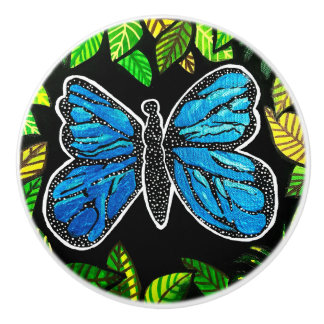 Pomo De Cerámica Mazo de cerámica de mariposa morfo