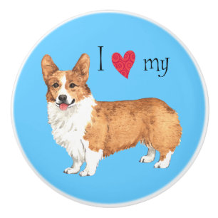Pomo De Cerámica Me encanta mi Pembroke Welsh Corgi