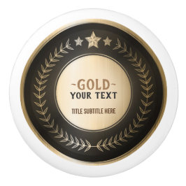 Pomo De Cerámica MEDALLA Dorada #1 Campeón IMPRESIÓN PERSONALIZADA 