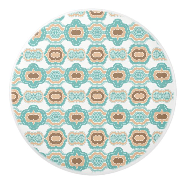 Pomo De Cerámica Medallón azul/marrón colorido (Anverso)