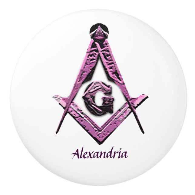 Pomo De Cerámica Mentes masónicas (rosa) (Anverso)