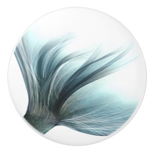 Pomo De Cerámica Mermaid Luxe Mint Seafoam Green Aqua Sheen
