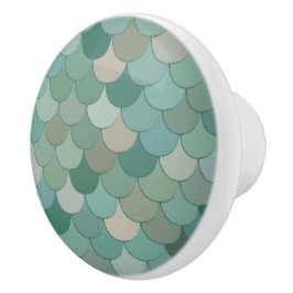 Pomo De Cerámica Merman Merman Azul Serpent Dragon Scales