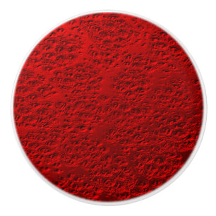 Pomo De Cerámica Metalizado rojo dañado