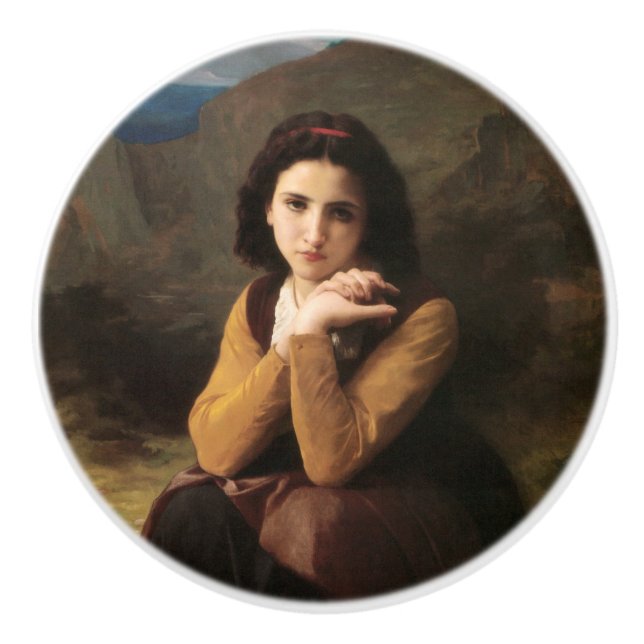 Pomo De Cerámica Mignon Innocence of Adolescent Chica, Bouguereau (Anverso)