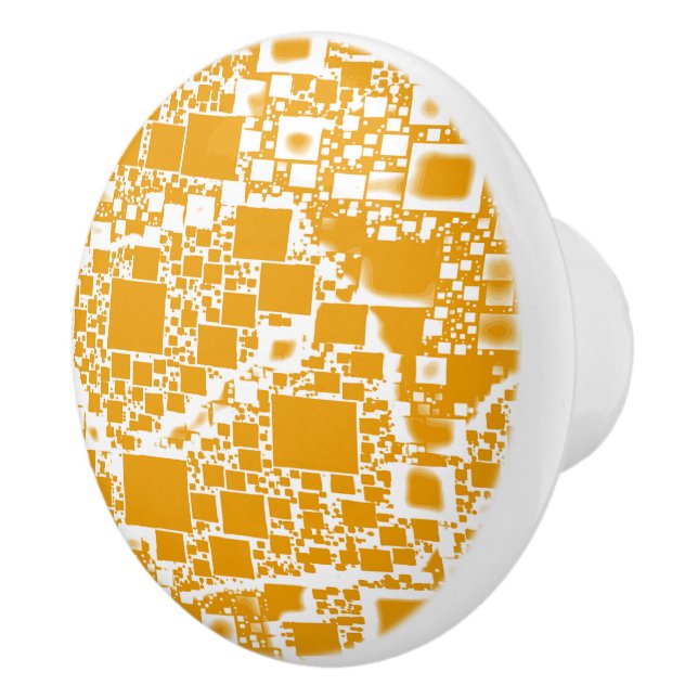 Pomo De Cerámica Mini diseño amarillo y blanco de oro de la teja (Derecha)