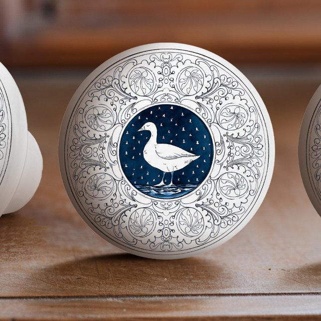 Pomo De Cerámica Mintons Goose British Royal Blue Victorian (Subido por el creador)