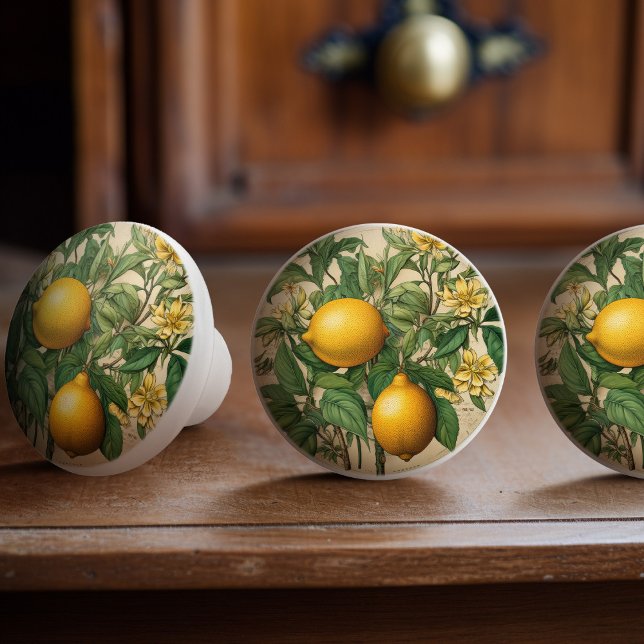 Pomo De Cerámica Mintons Lemons Journal Victorian Yellow Kitchen (Subido por el creador)