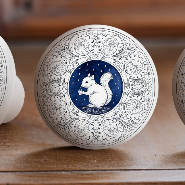 Pomo De Cerámica Mintons Squirrel British Royal Blue Victorian (Subido por el creador)